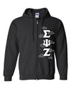 Deluxe Greek Letters - Full-Zip Hooded Sweatshirt