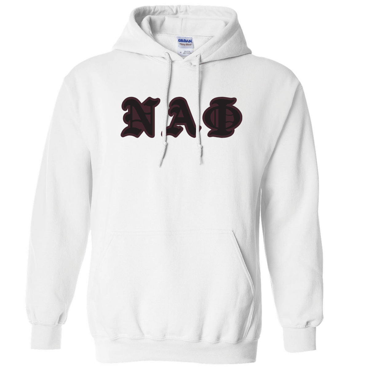 Nu Alpha Phi - Old English Hoodie (Black on Maroon)– MKC Threads