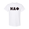 Nu Alpha Phi - Standard T-shirt (Black on Maroon)